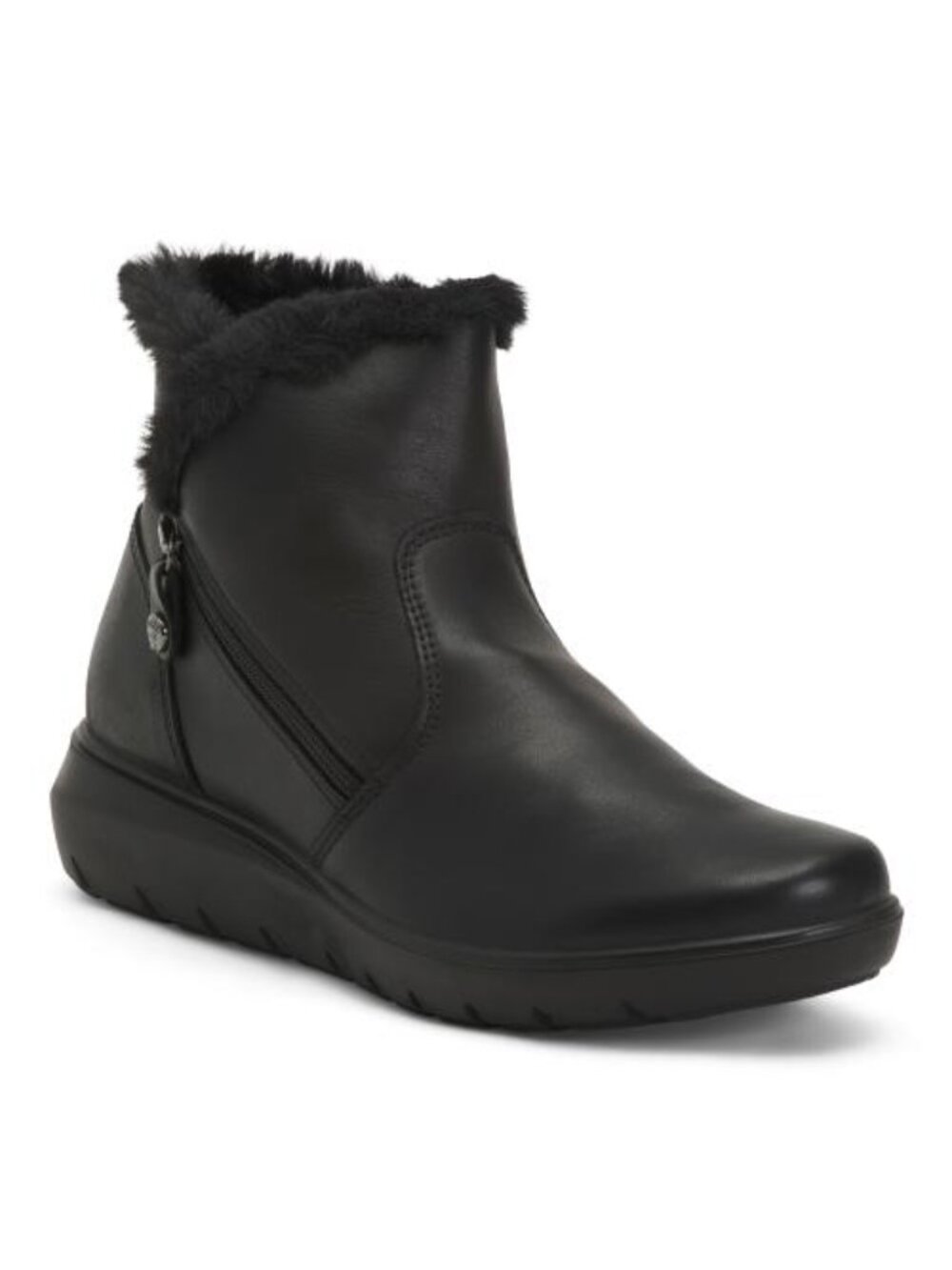ENVAL SOFT Made In Italy Leather Booties With Zip Closure